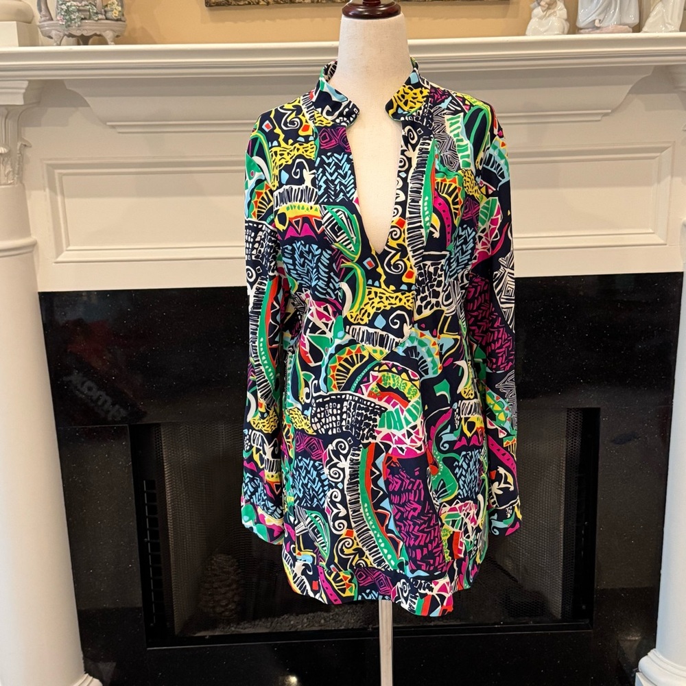 🎨 Jude Connally Multicolor Print Tunic Dress – Size Medium
